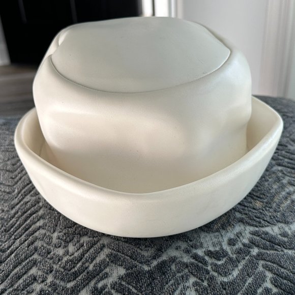 Sears Fashion Millinery Awesome Vintage 60\'s Hat Off White Faux Leather main image 5